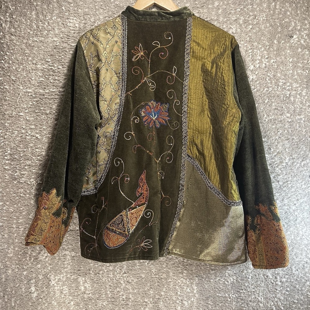 Flashback Womens Blazer Jacket Bohemian Floral Whimsgoth XL Wearable Art - Picture 3 of 13